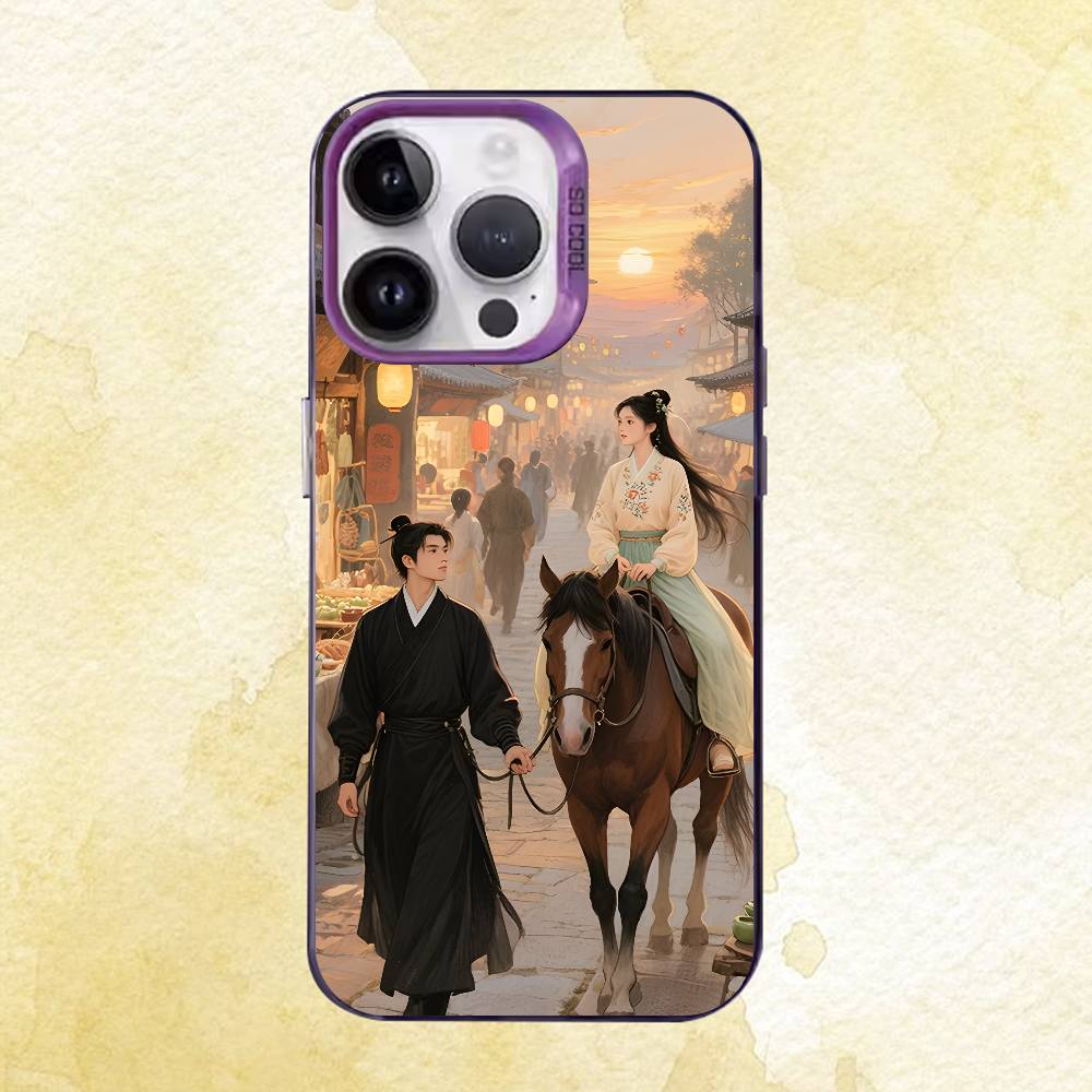 Traditional Couple Case for iPhone 11,12,13,14,15,16,17 Pro Max XS X XR mini Air Plus Cover