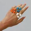 Luxury oil dripping flower bracelet ring set sweet temperament high-end light luxury jewelry