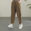 Summer 2024 Women's Retro Slim Fit Solid Color Elastic Waist Harem Pants
