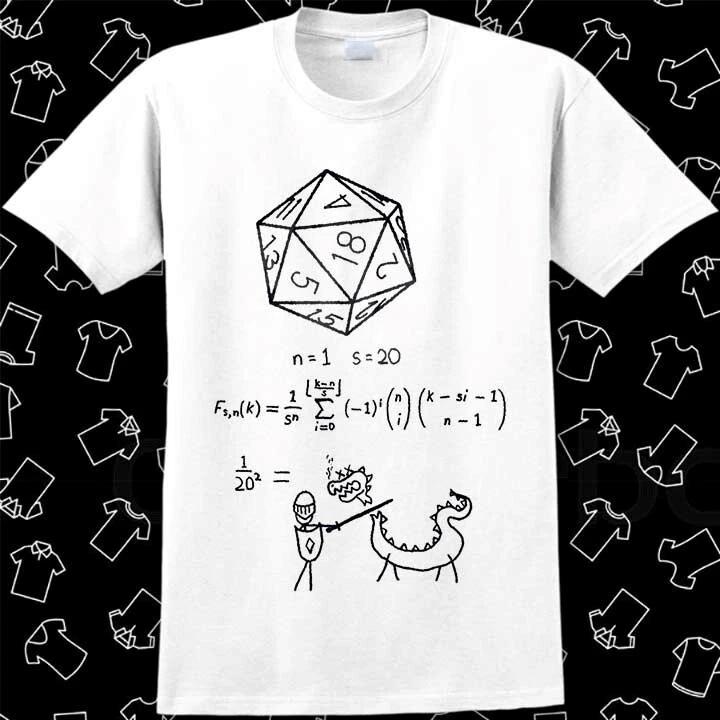 Наука о 20-гранных кубиках DnD D20 Футболка Мем Подарок Смешной Винтажный Стиль 753 XS