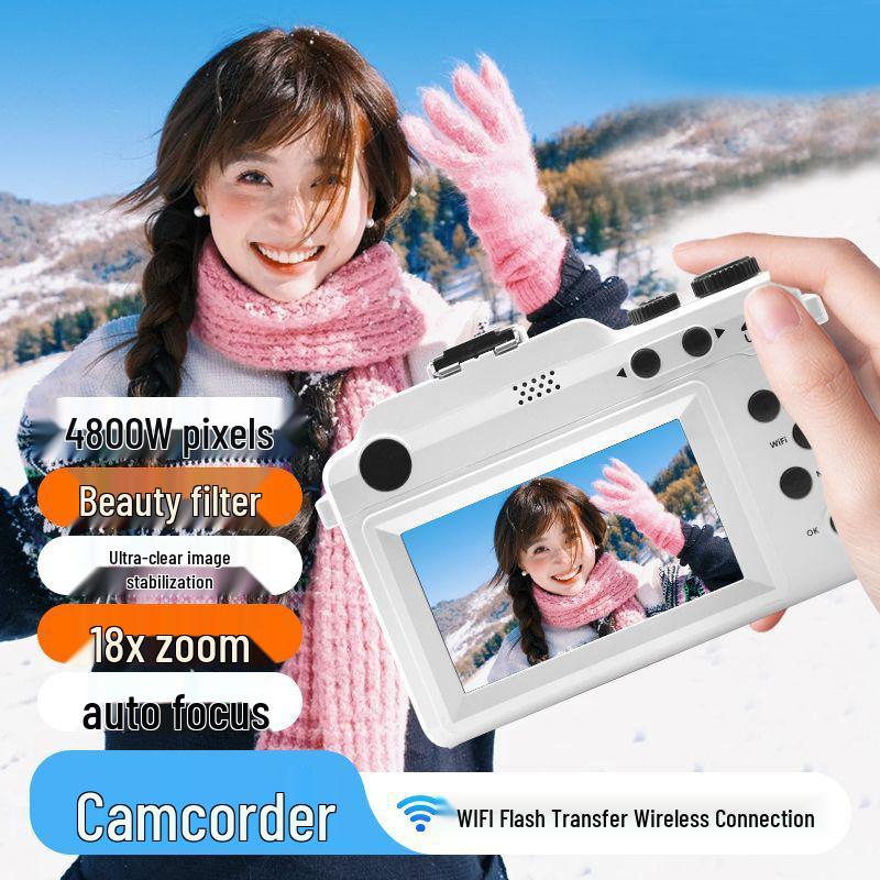 2025 Retro Flip Screen Mirrorless Vlog Camera: Entry-Level High-Definition Portable Beauty Camera for Women