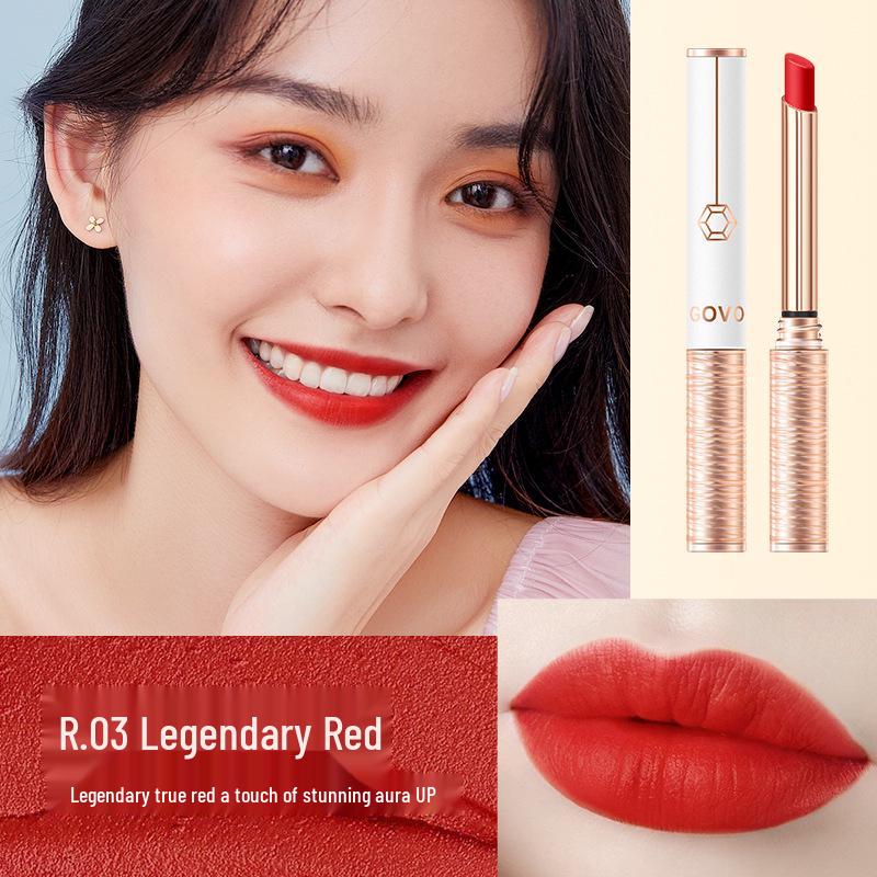 GOVO Velvet Matte Waterproof Lipstick In Cinnamon Milk Tea - Long-Lasting, Non-Fading, Non-Stick, Whitening Effect.