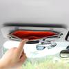 Car Sun Visor Storage Bag Card Bill Pen Glasses Holder Auto Interior Organizer Universal Sunglasses Clip Car Storage Tidying