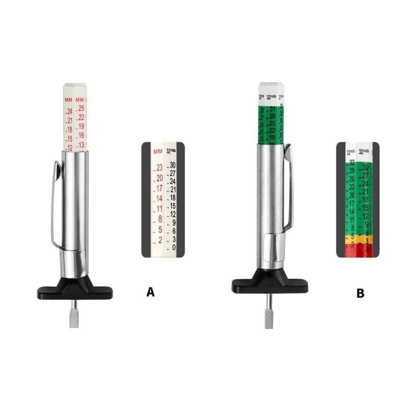 Tire Treads Depth Gauges Grooves Measure Tool Steel Auto Car Truck Depthometer Tire Depth Gauges 0-25mm