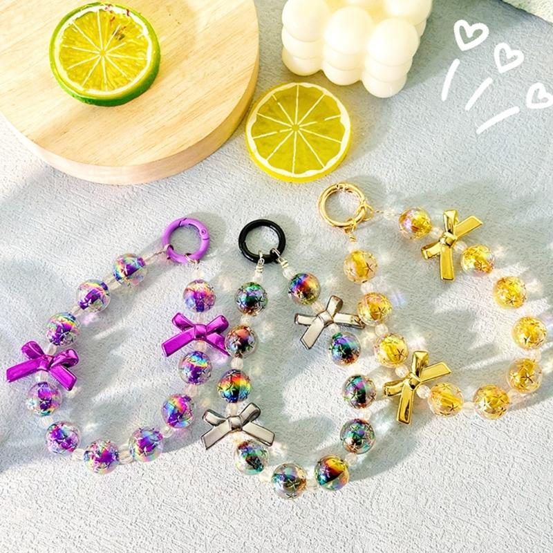 Perlenhandyanhänger Handyband Handgelenkschlaufen Handgefertigte Handykette Schnur Frauen Mädchen Taschenanhänger
