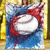 Baseball Theme Printed Blanket - Perfect for Couch, Bed, Travel & Outdoor Use | Machine Washable, Cozy & Durable.