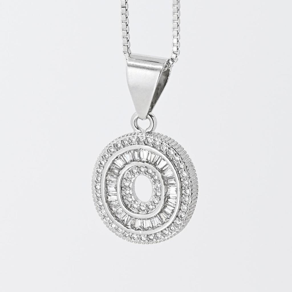Cross Pendant with Micro Pave Cubic Zirconia - 26 Letter Options for DIY Jewelry Accessories
