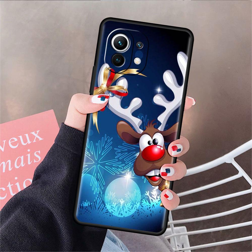 Soft Silicone Case For Xiaomi Mi 11 Lite 5G NE 11T Pro 12S Ultra 12 Note 10 10T 9T TPU Phone Cover Bumper Funda Merry Christmas