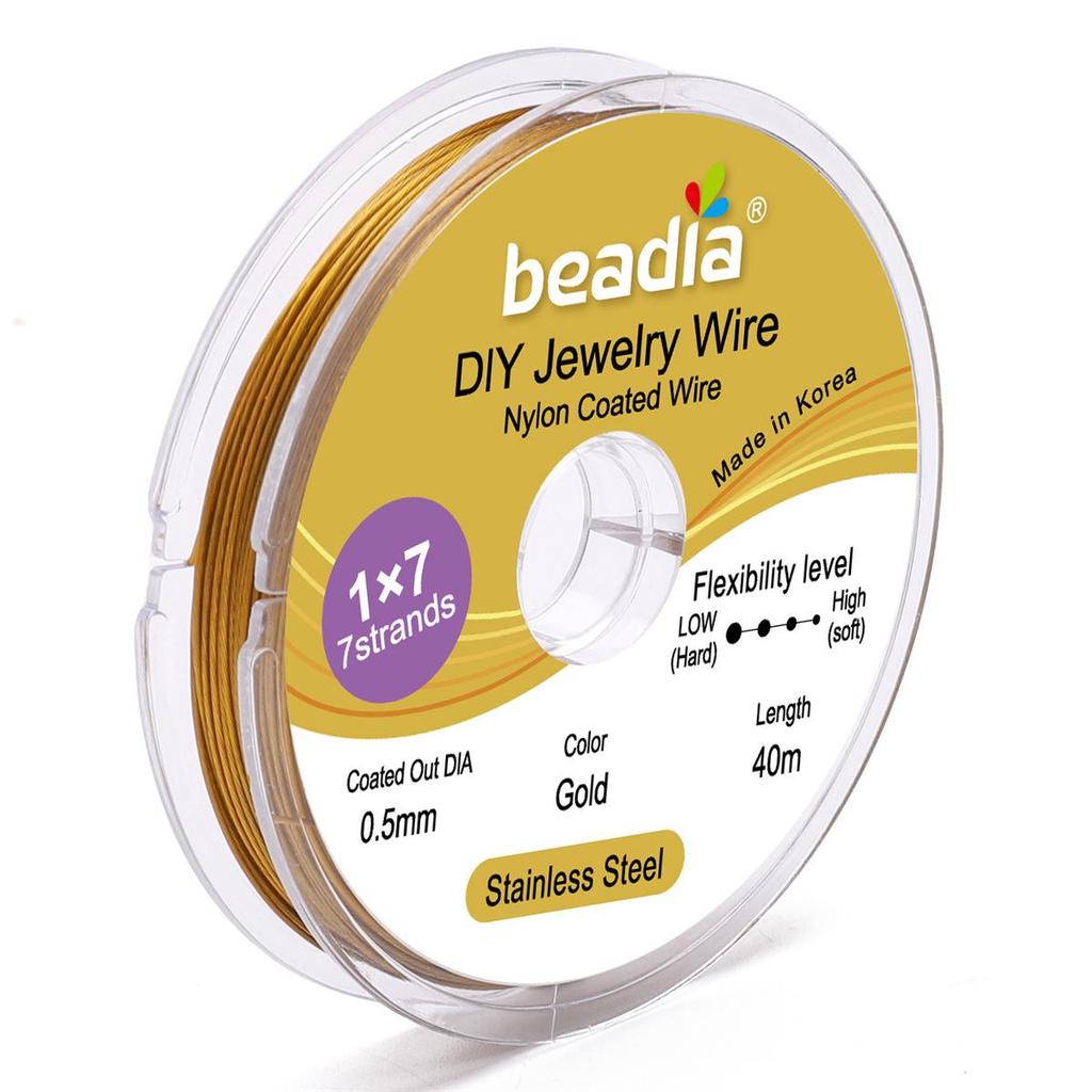 Korejský nerezový drát 304 zlaté barvy pro navlékání korálků pro DIY výrobu šperků.