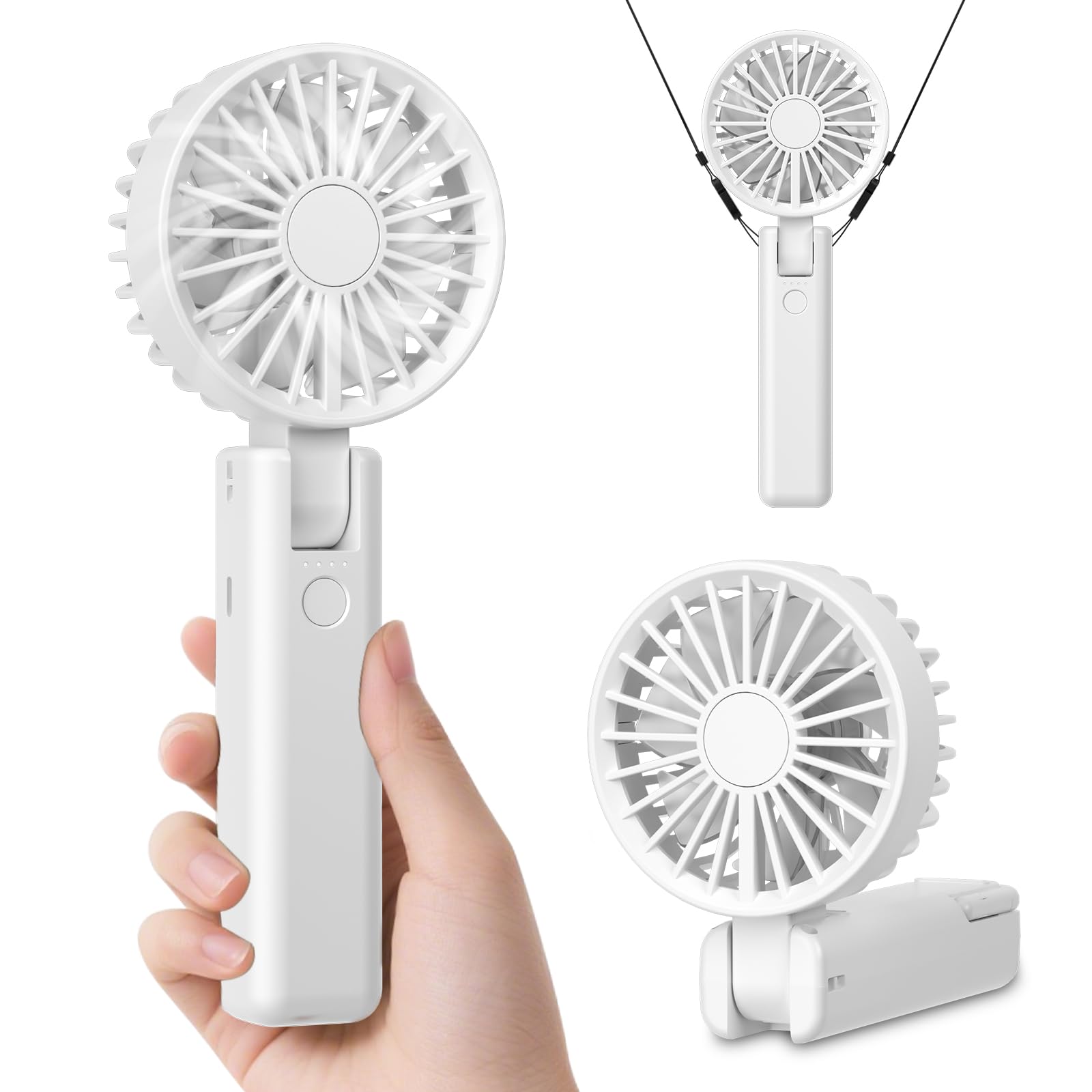 

NEXTe PLUS Handheld Fan for 2025 Stepless Cute Foldable Handheld 4 Airflow USB Heatstroke Heat Fireworks Outdoor Gift New - 180° Adjustment Fan, білий