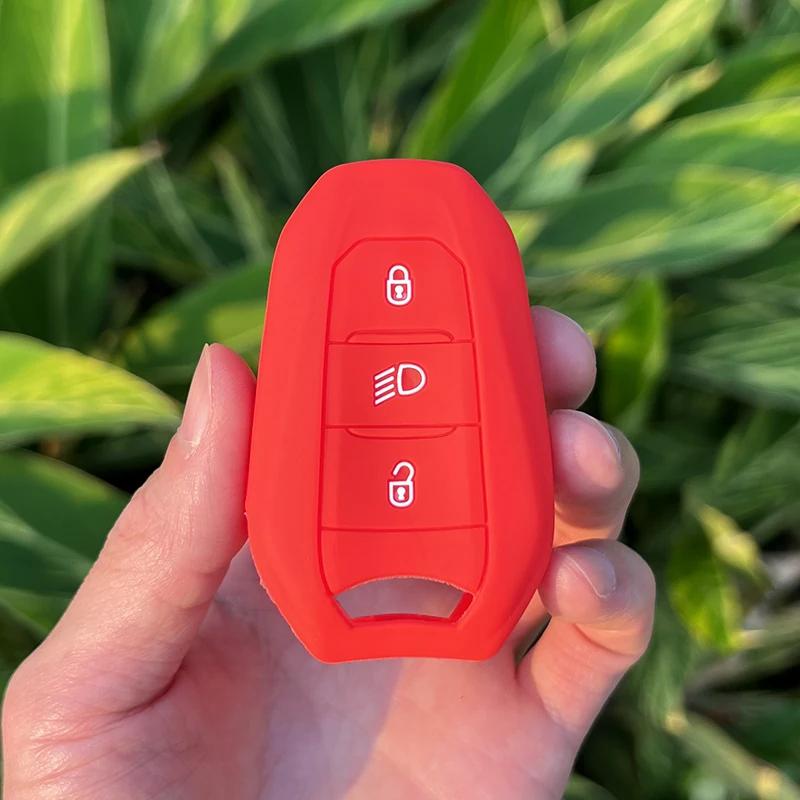 Silikon-Autoschlüsselgehäuseabdeckung für Citroen C2 C3 C5 X7 C4 Picasso Berlingo für Peugeot 208 308 408 508 3008 4008 5008 Smart Key