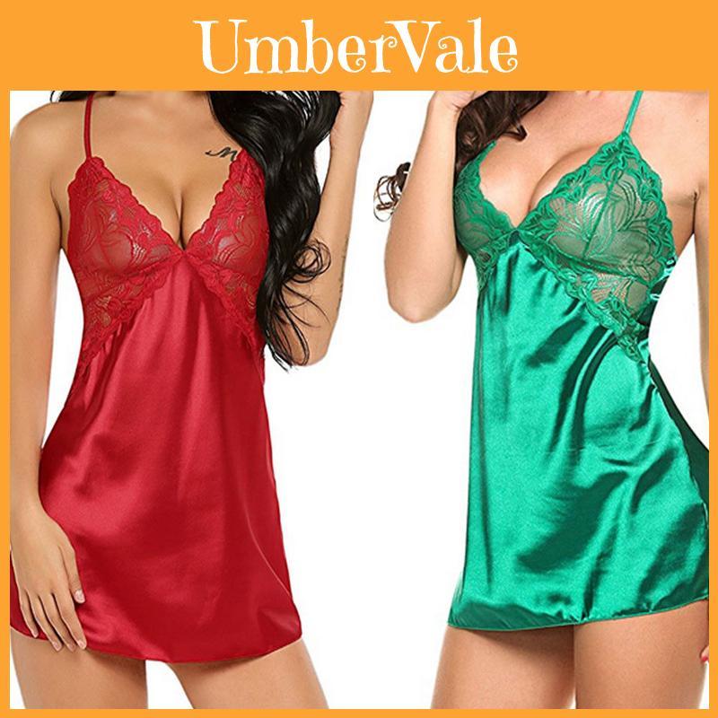 Lady Sexy Women Lace Sleepwear Satin Nightwear Lingerie Pajamas Suit Sxl Size