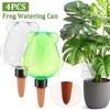 4Pcs Automatic Plant Watering Bulbs 375ml Clear Frog Style Self Watering Globe Insert Drip Irrigation System Garden Accessories