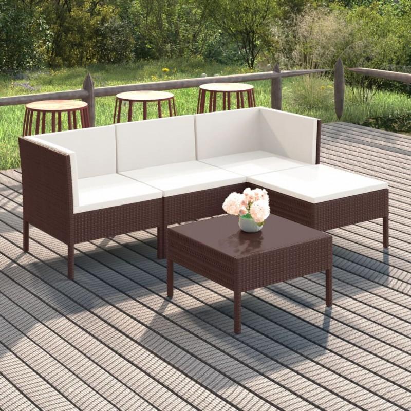 Day and Night - Day and Night Garden Furniture Set 5 Pieces and Brown Synthetic Rattan Cushions