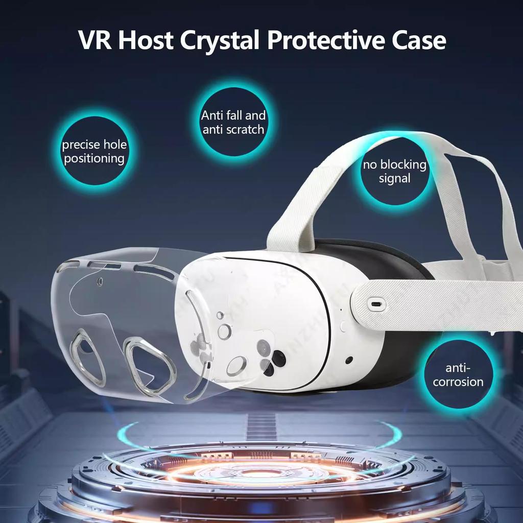 For Quest 3S Transparent Protective Case – Anti-Scratch, No Signal Blocking, Easy-Clean VR Cover