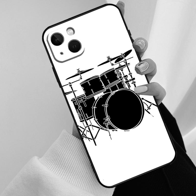 Musical Instrument Drum Phone Case For iPhone 11 12 13 14 15 16 Pro Max Mini X XR XS Max Plus Cover Funda