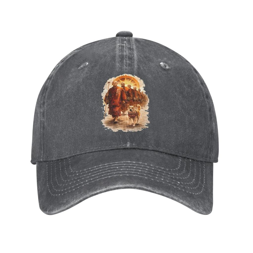 Washed Baseball Cap Aloka Dog Walk for Peace Buddhist Monk  Dog Summer Hip Hop Hats For Unisex Adult  Stylish Sun Snapback Cap