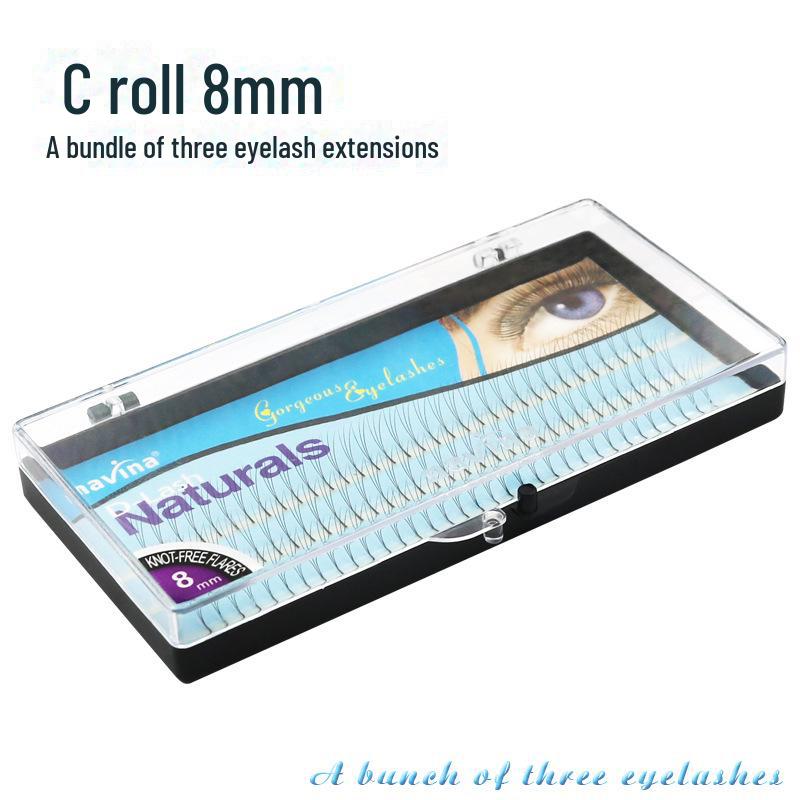 

Натуральные густые одиночные пучки накладных ресниц - мягкие, красивые и цветущие, набор из 3 предметов