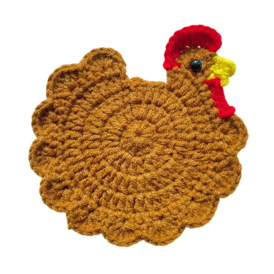 Handmade Crochet Flower Coaster Heat-Resistant Cup Mat for Mugs Glasses Soft Non-Slip Absorbent Table Protector Mat Cute Kitchen Desk