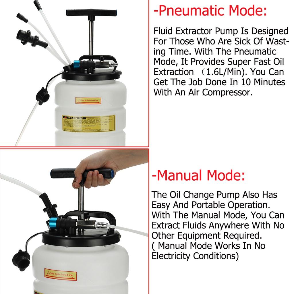 15L Pneumatic Manual Vacuum Fluid Extractor Brake Oil Changer Pump Engine Gear Oil Transmission Fluid Brake Fluid Coolan