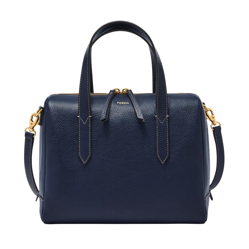 

Женская кожаная сумка Fossil Sydney LiteHide синяя