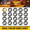 20X 3/4" Amber White Small Round Side Marker Lights LED Mini Button Lamps 12V EA