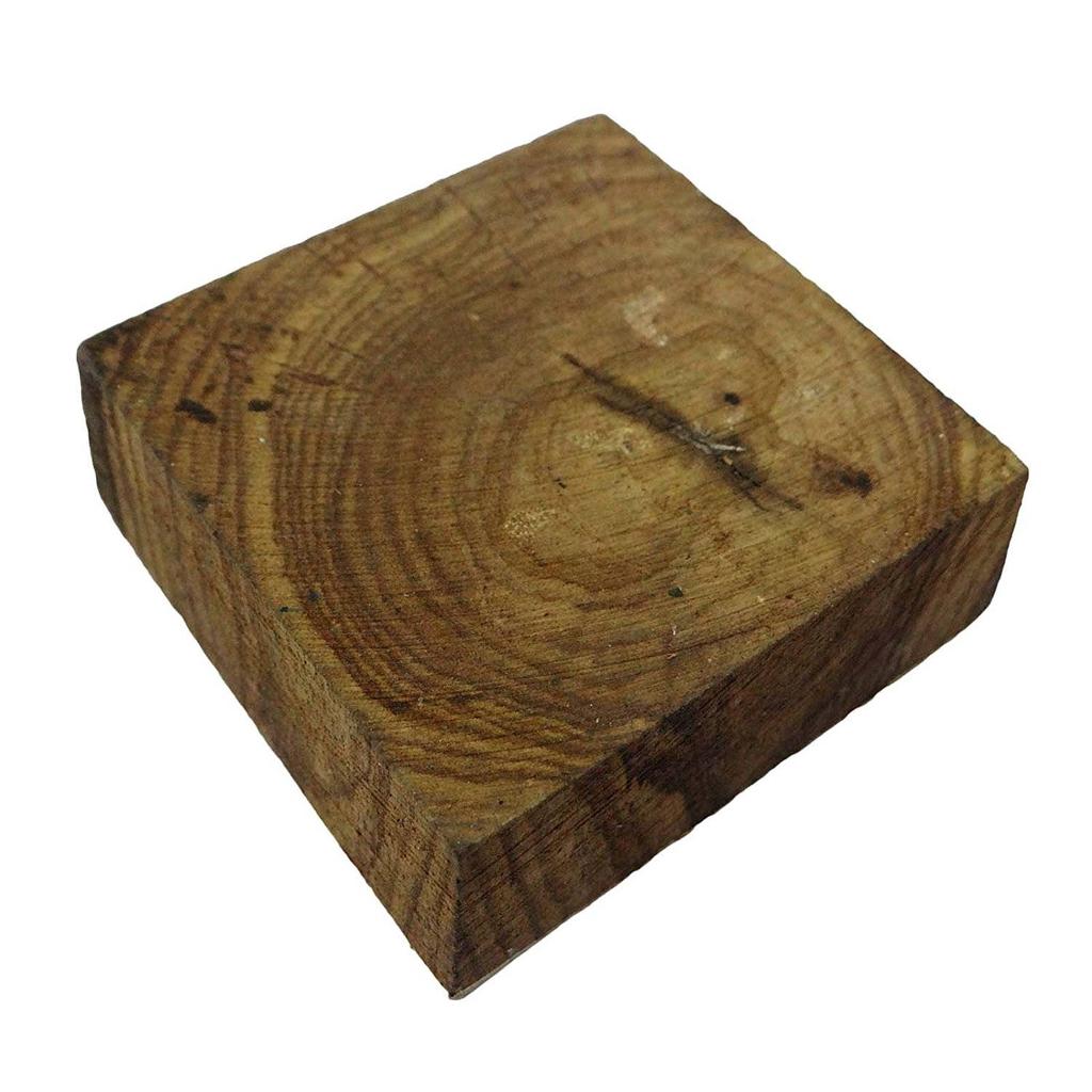 Square Block Handmade Textile Printing On Fabric Wood Craft Floral Design