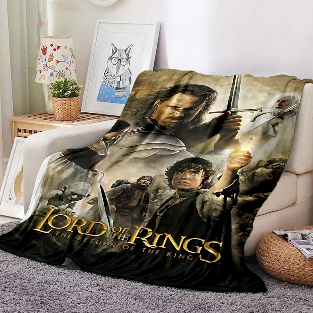 1pc The Lord of the Rings Flannel Throw Blanket - HD Printed Lightweight Soft Warm All-Season Blanket for Sofa, Bed, Travel070
