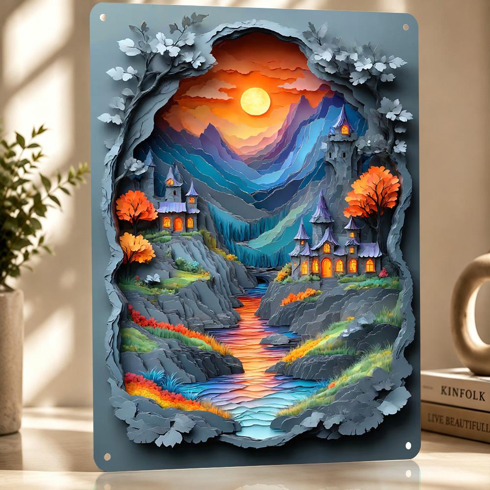 Papercraft Fantasy D Printed Texture Poster Personalized Wall Art Retro Metal Tin Signs for Decor Living Room Home Decorations