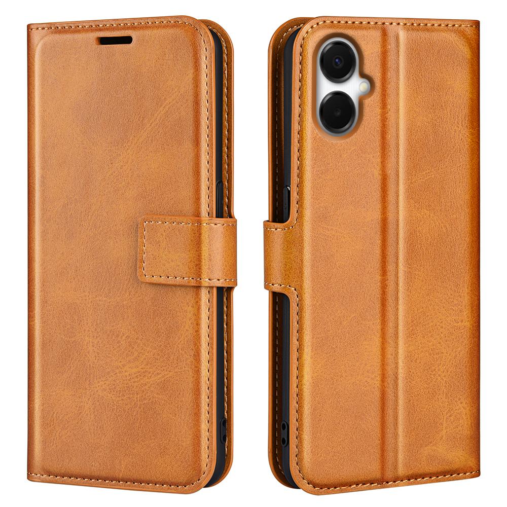 For Samsung Galaxy A06 5G Stand Case Anti-Scratch Calf Texture Leather Phone Cover