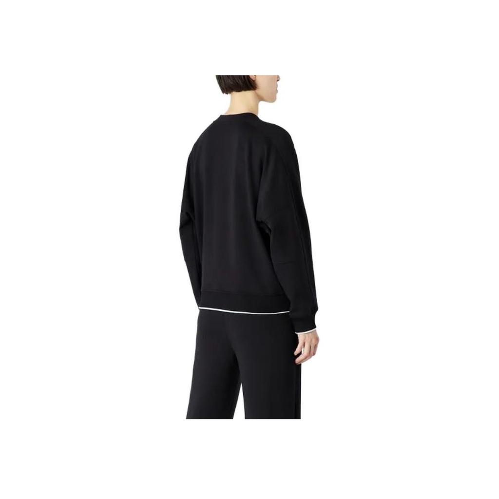 Emporio Armani Solid Color Letter Print Crew Neck Long Sleeve Pullover Sweatshirt Women sweatshirt Navy-Blue 3R2M7K2-JRKZ1-0926