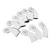 9PCS Golf Club Head Cover PU Waterproof Double Sided Embroidery Protective Golf Head Cover for Training Black and White