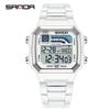 SANDA 6196 Luxury Men's Electronic Watch with Multi Functional Luminous Dial Calendar Waterproof Fashion Men's Digital Watch
