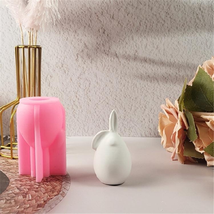 Reizende Tierkerzenformen 3D Hasen Silikonform Ornamentformen Gießform Bastelbedarf für Heimdekorationen