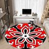 1pc Red Floral Pattern Chair Carpet for Office Non-Slip, Machine Washable Rug for Office, Room - Holiday Decor, Machine Made yy251016165
