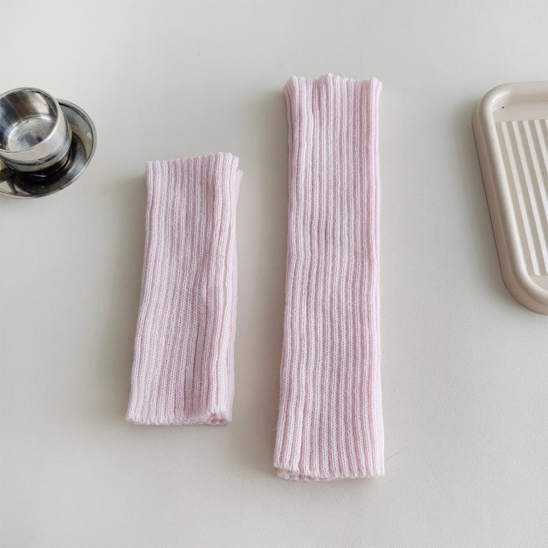 Socks Cover Stacking Socks Horizontal Machine Knitted Wool Solid Color Vertical Strip Leg Warmer Y2K Winter Leg Guard Socks