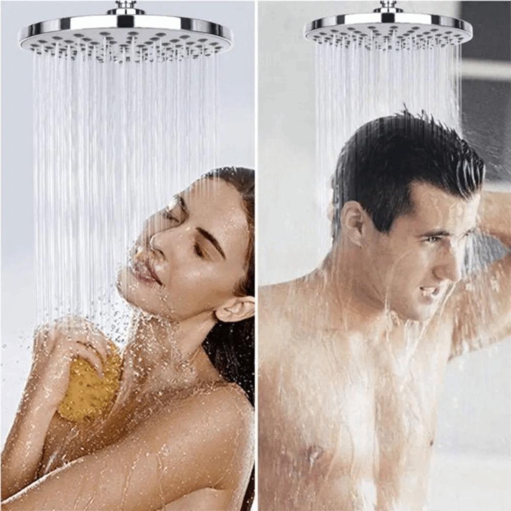 Premium Material Round Shower Head Chrome Plated Finish Concealed Mount Showerhead Apartment