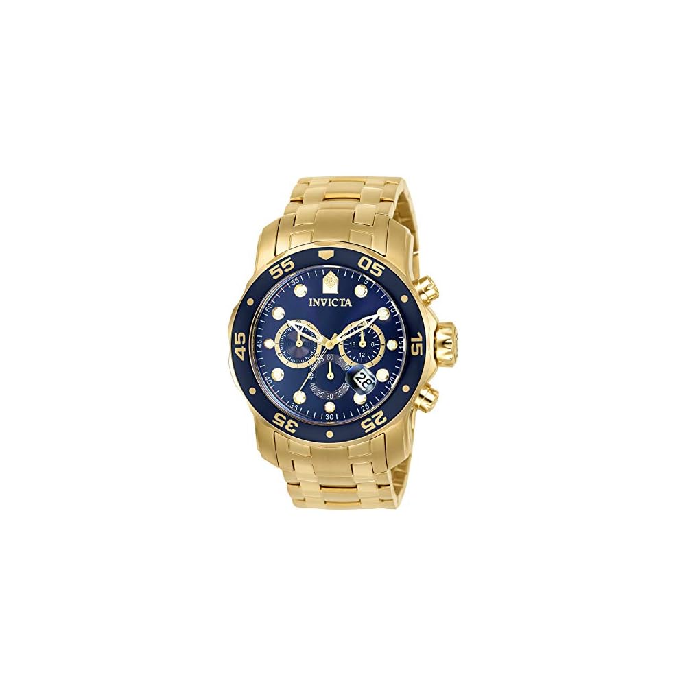 Invicta Pro Diver Men s Quartz Watch 48mm Gold Stainless Steel Strap Blue Dial