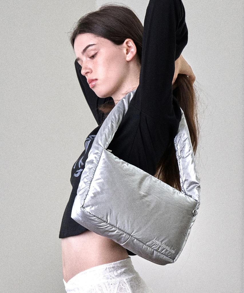 Ames-Worldwide Padded Shoulder Bag Silver