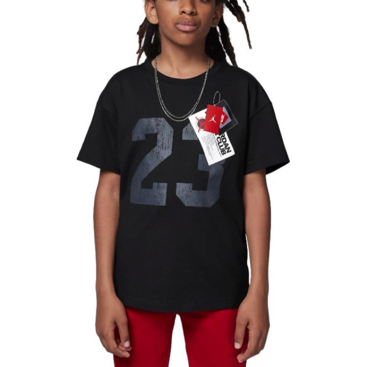 (GS) Air Jordan New With Tags T-shirt Black Kids HQ7237-010 M