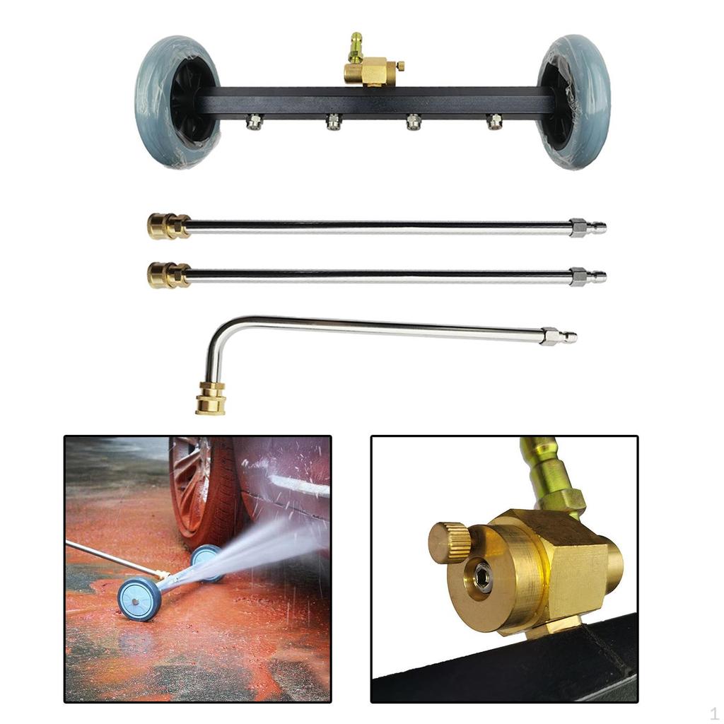 Pressure Washer under Car Cleaner 4000PSI Sprayer Multipurpose with 2 Casters 3 Extension Wand