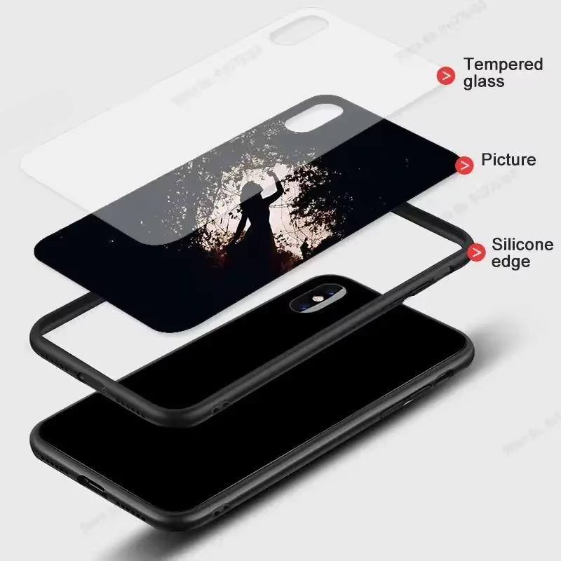 Simple Love Heart Tempered Glass Phone Case for POCO F7 Ultra F7 Pro X7 M6 Pro X6 F6 X5 F5 Shockproof Hard Back Cover Lanyard