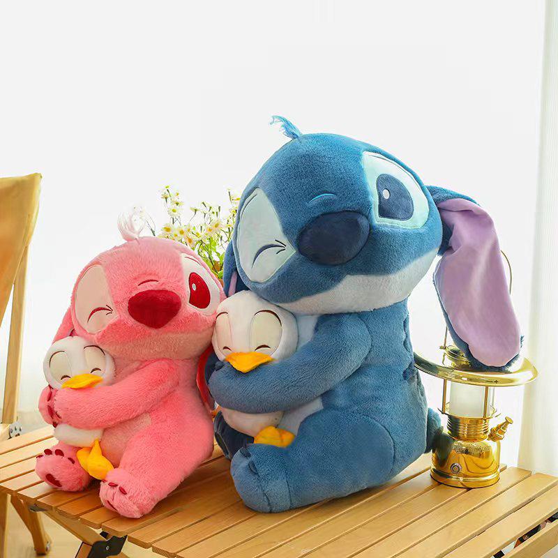 Stitch Hugging Duck Plush Toy - Large Internet Celebrity Doll Gift