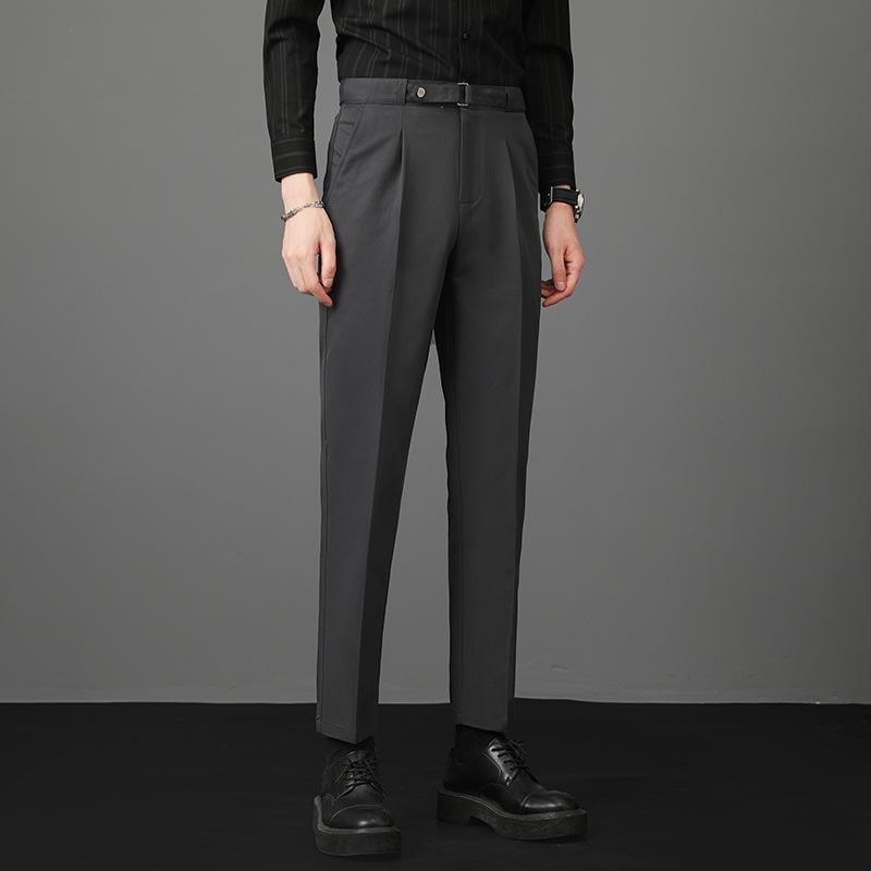 Popular, light luxury belt Neapolitan men's casual small trousers autumn new young men's trousers trousers trousers