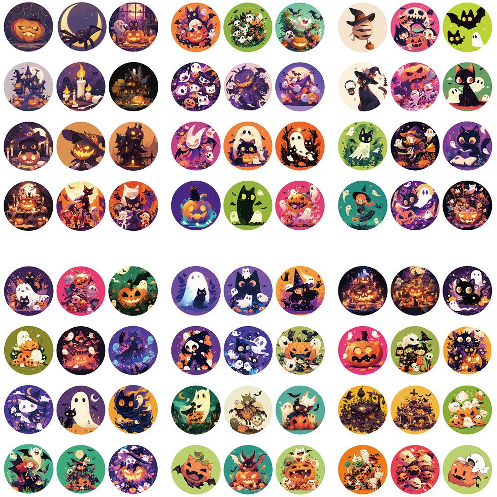 8 Toy Puzzles Halloween Special Pumpkin Funny Stickers Cartoon Handicraft Waterproof Decorative Sealing Stickers