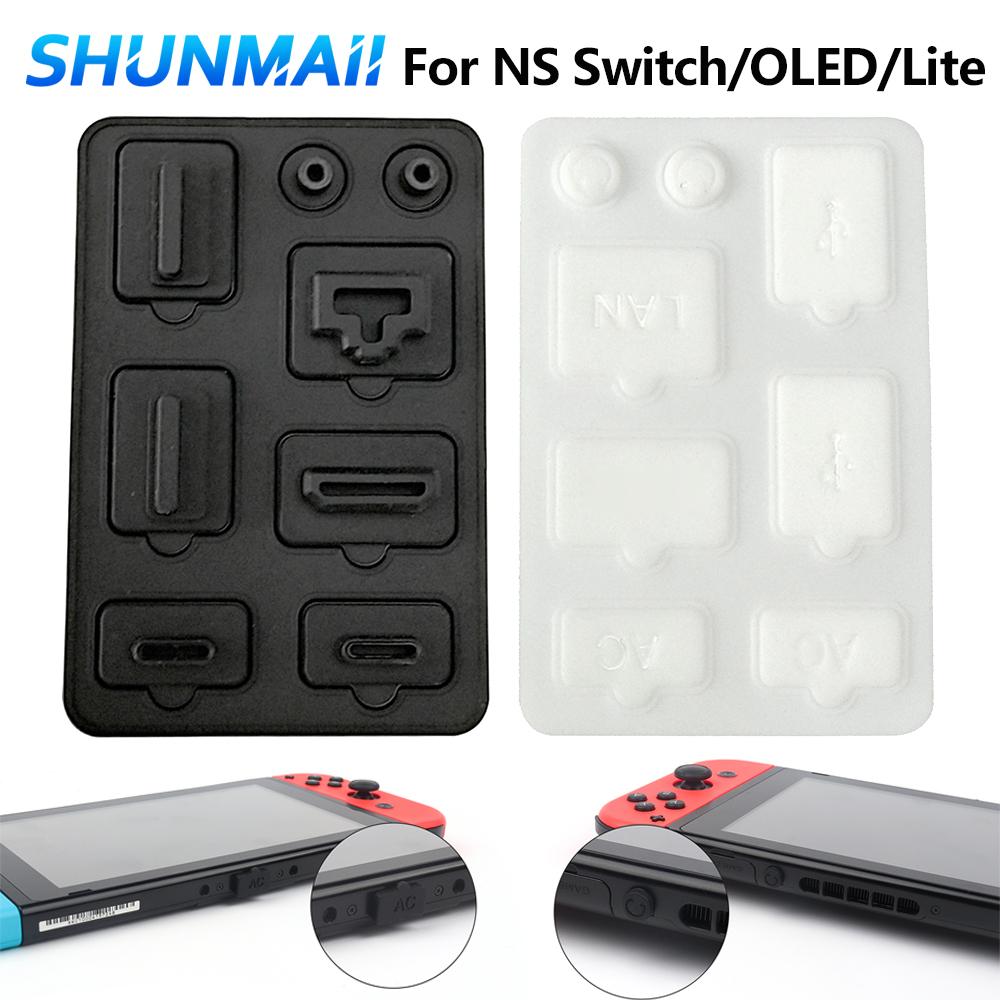 8pcs Dust Plug Dustproof Kit Silicone Dustproof Plugs Replacement Game Console Accessories for NS Switch/Switch OLED/Switch Lite