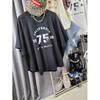 C S In The Room Raglan ShorT Sleeve T ShirT leTTerIng Round boTTom 3Color  blaCk