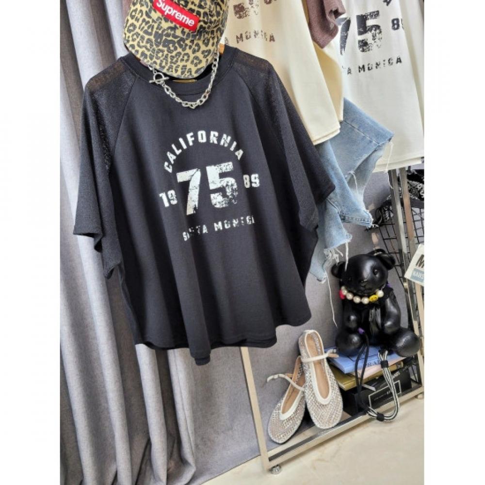 C S In The Room Raglan ShorT Sleeve T ShirT leTTerIng Round boTTom 3Color blaCk