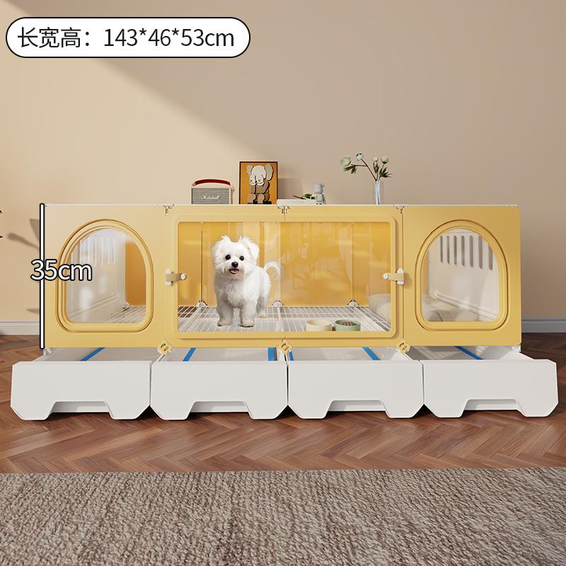 Villa per Cani Piccoli con Toilette Gabbia Trasparente Panoramica per Animali Domestici Suite Monostanza Casa per Animali Domestici Spaziosa Separazione Sistema di Canile per Cani