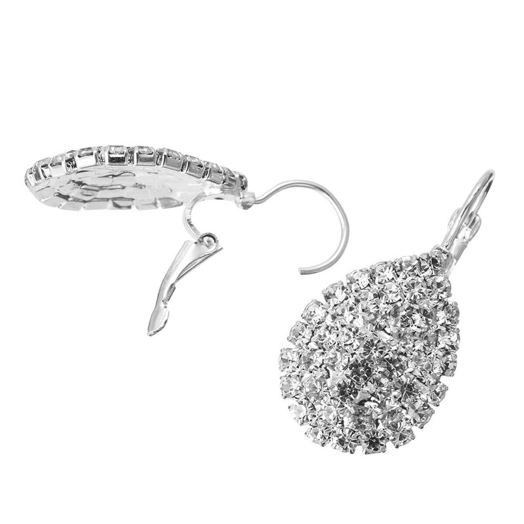 Damen-Ohrstecker, elegant, glänzend, Wassertropfen, Strass, Klauenhaken, Schmuck